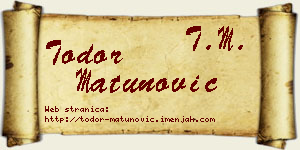 Todor Matunović vizit kartica